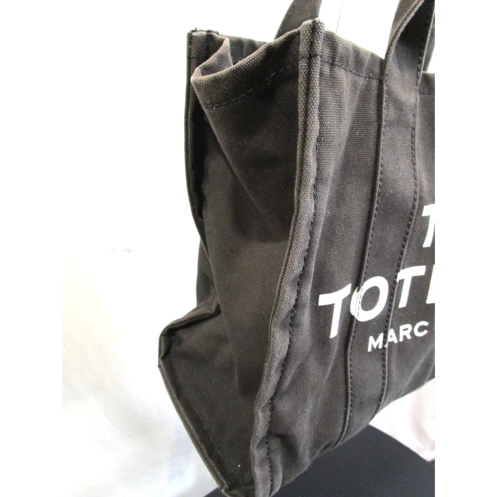 Marc Jacobs "THE TOTE BAG" Black Canvas Large 16" Purse - Picture 3 of 10